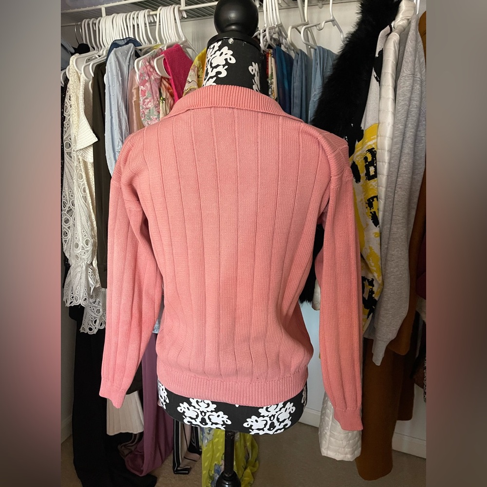 Pink Ribbed Women's Sweater - Picture 5 of 6